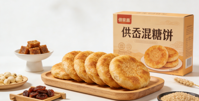 山西右玉传统手工混糖饼 非遗工艺 香甜酥软 地方特色糕点